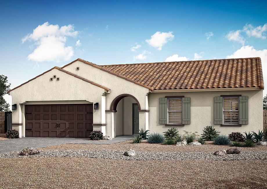 The Coronado plan with desert landscaping and a stucco exterior.