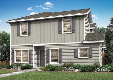 The Varick is a spacious, two-story home with light gray siding.