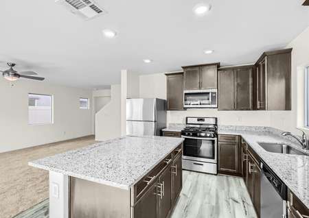 Beautiful, fully-equipped kitchen with all new stainless steel appliances.