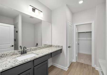 Master bathroom with a step in shower and soaking tub