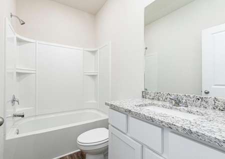 Allatoona guest bathroom with bath/shower and large vanity area
