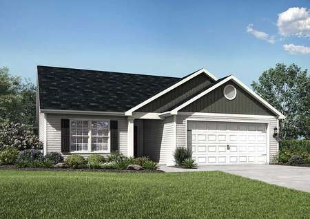 Alamance home plan picture of house front and yard