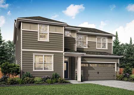 Artist rendering of the front elevation of the two-story Pearl plan by LGI Homes.