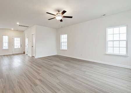 Living room with vinyl floor.