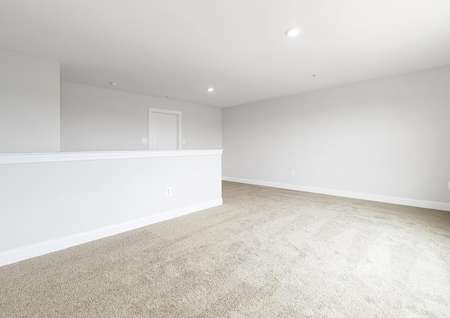 Large, carpeted game room upstairs.