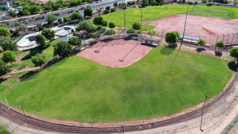 Baseball fields within the community park where your kids can meet their friends for a game of baseball. 