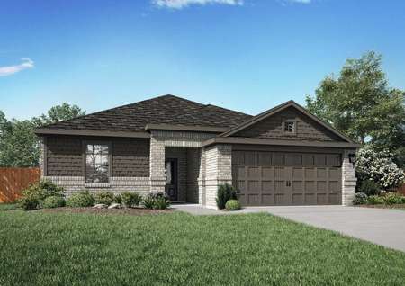The St. Clair model home rendering with dark and light colored brick.