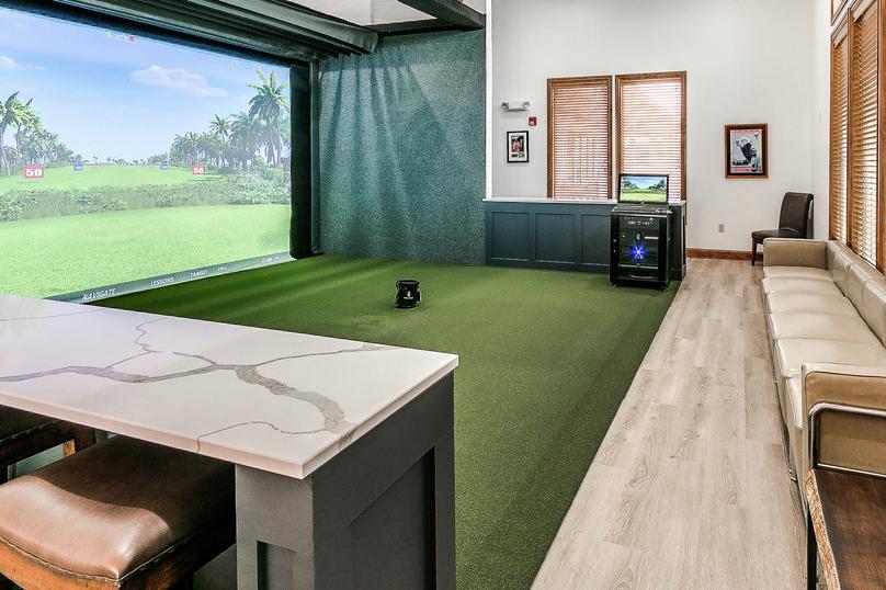 The golf simulator at the Winter Creek clubhouse.