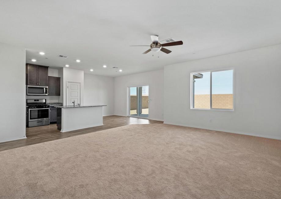 The spacious family room showcase the open layout of this floor plan.
