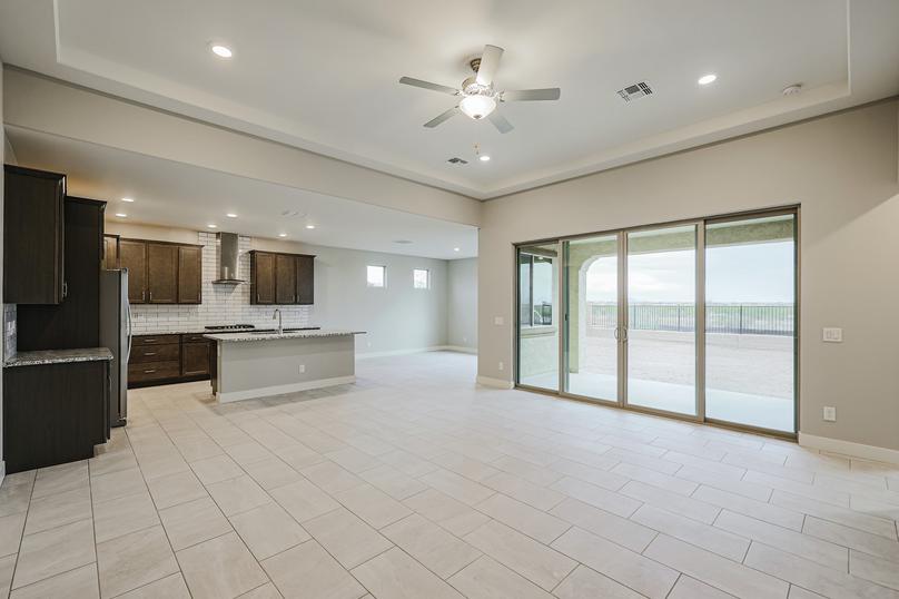 Spacious family room off the kitchen.