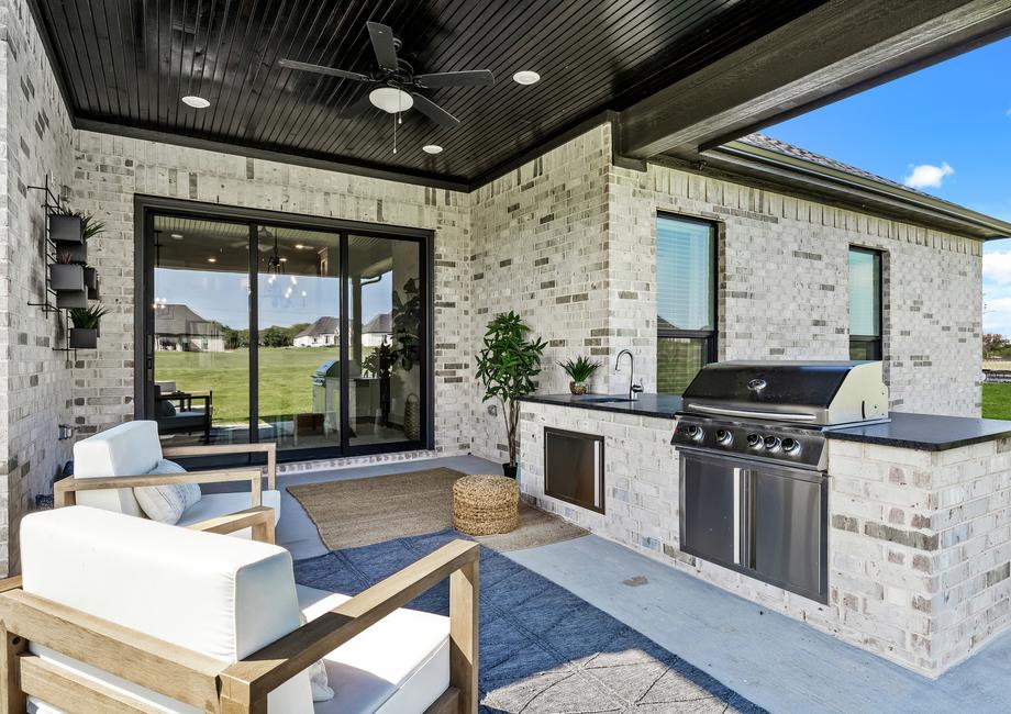 Outdoor kitchen is the perfect space for grilling out on the weekends.