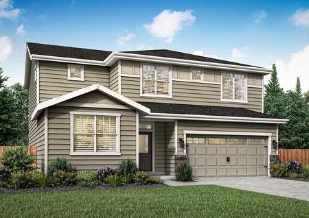 Artist rendering of the front elevation of the two-story Henry plan by LGI Homes.