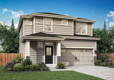 Artist rendering of the front elevation of the two-story Cypress plan by LGI Homes.