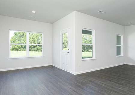 The dining space of the Burton has large windows, bringing in plenty of natural light